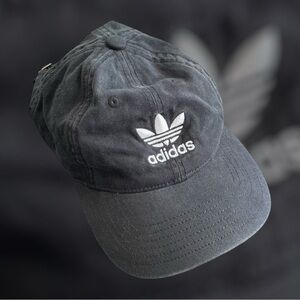 Adidas Classic Trefoil Dad Hat Black Stonewashed Cotton Adjustable Unisex